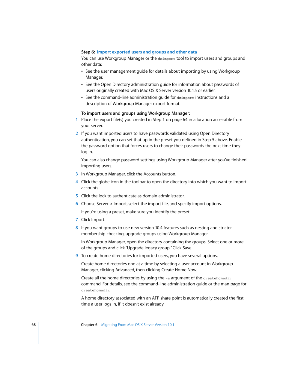 Apple Mac OS X Server (Upgrading and Migrating For Version 10.4 or Later) User Manual | Page 68 / 97