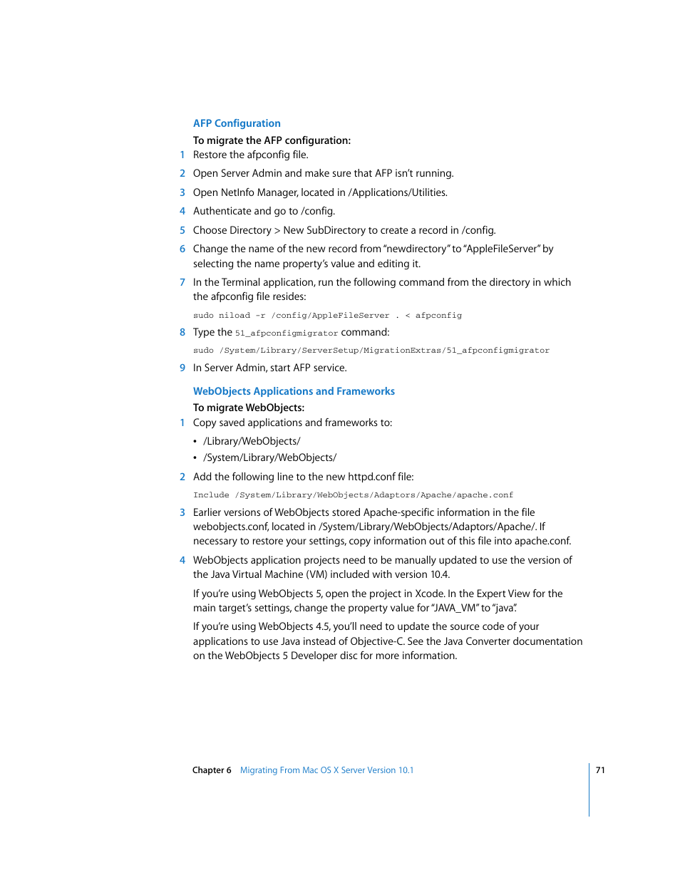 Apple Mac OS X Server (Upgrading and Migrating For Version 10.4 or Later) User Manual | Page 71 / 97