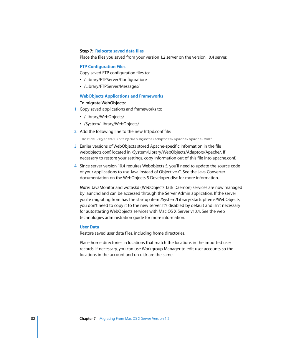 Apple Mac OS X Server (Upgrading and Migrating For Version 10.4 or Later) User Manual | Page 82 / 97