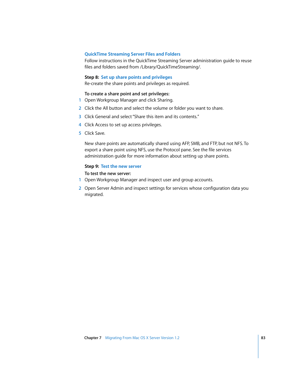 Apple Mac OS X Server (Upgrading and Migrating For Version 10.4 or Later) User Manual | Page 83 / 97