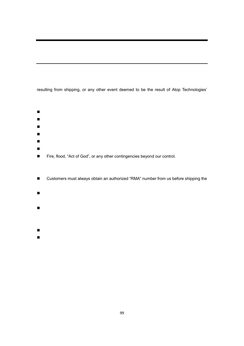 9 warranty, Warranty | Atop Technology AW5500C User manual User Manual | Page 104 / 104