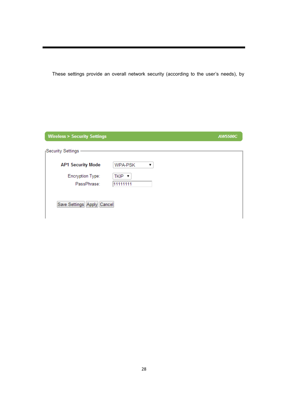 3 security settings, Security settings | Atop Technology AW5500C User manual User Manual | Page 33 / 104