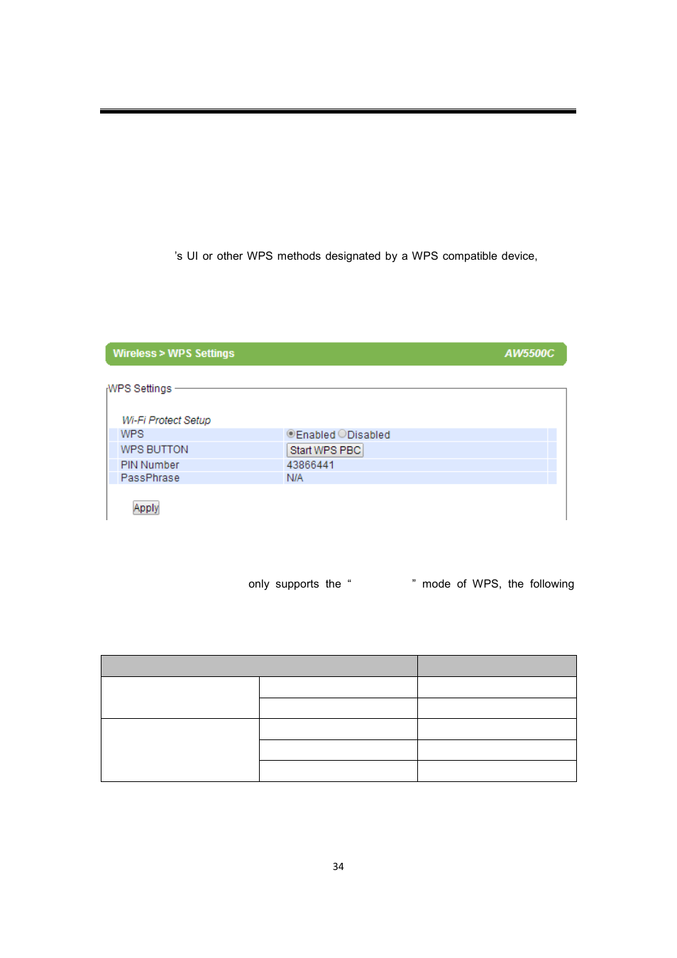 4 wps settings, Wps settings | Atop Technology AW5500C User manual User Manual | Page 39 / 104