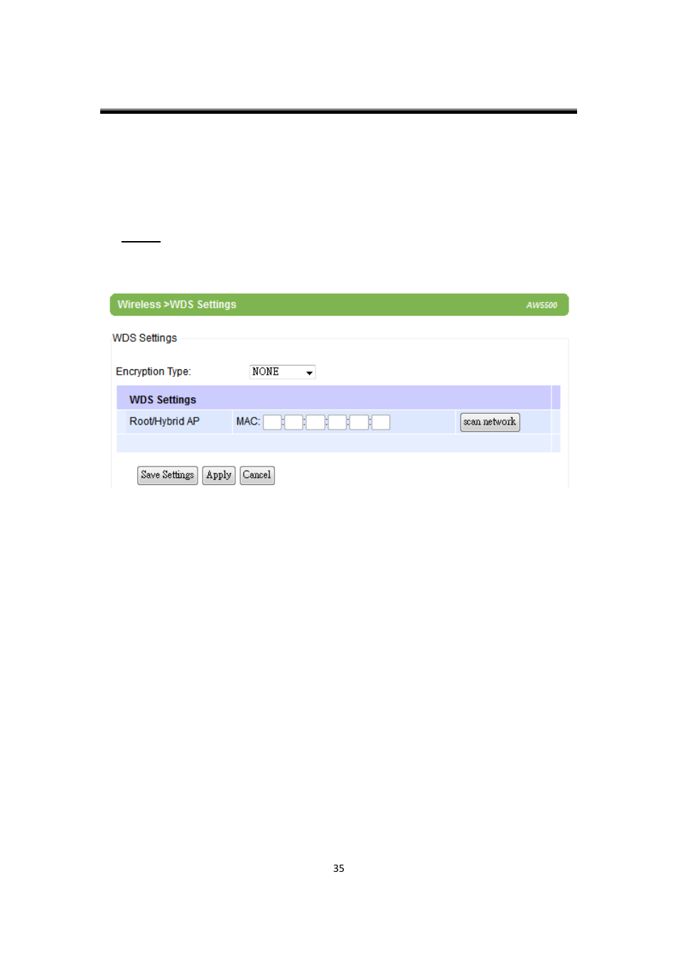 5 wds settings, Wds settings | Atop Technology AW5500C User manual User Manual | Page 40 / 104