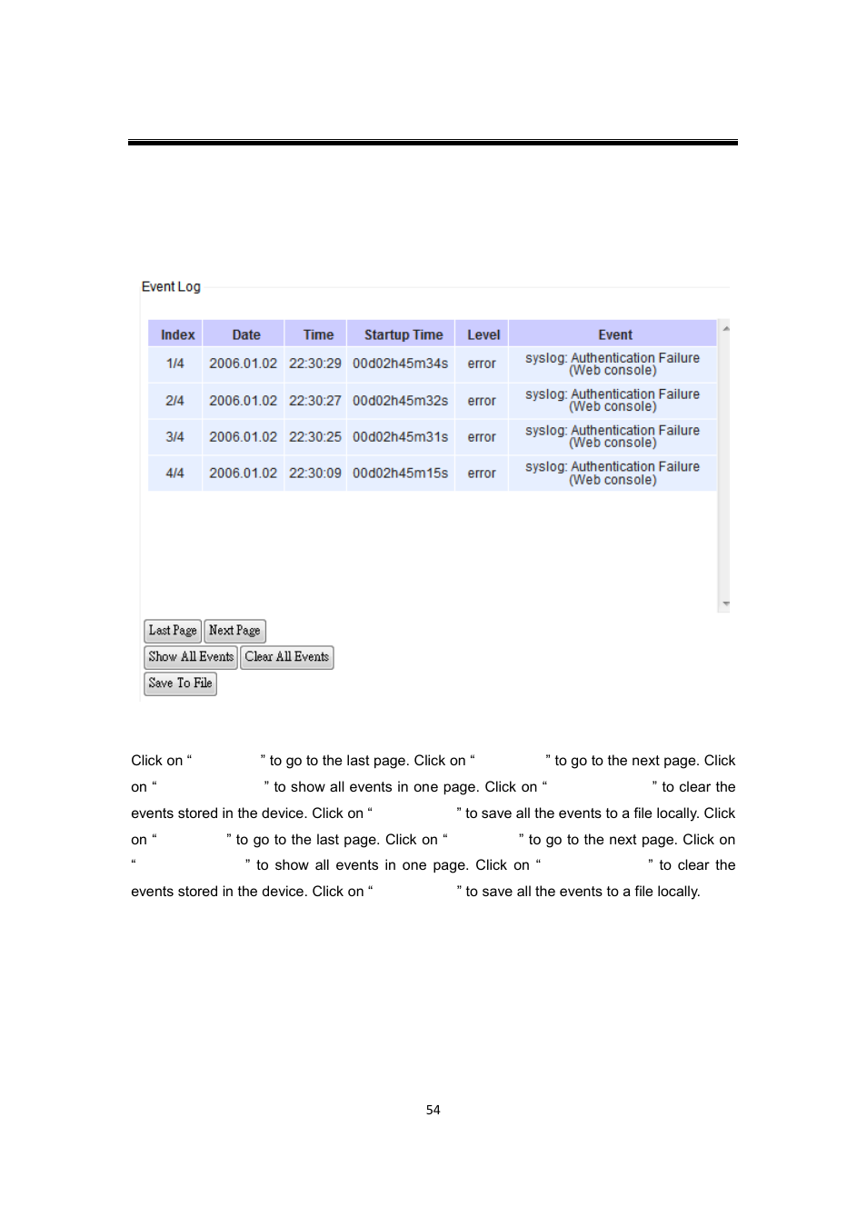 2 event log, Event log | Atop Technology AW5500C User manual User Manual | Page 59 / 104