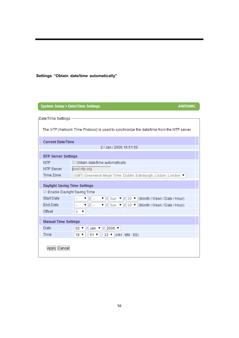 2 date/time settings, Date/time settings | Atop Technology AW5500C User manual User Manual | Page 61 / 104