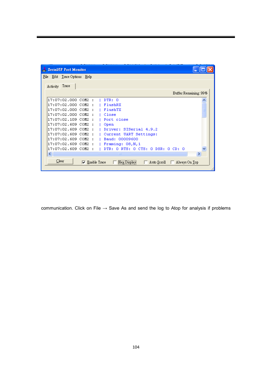 3 the trace panel, The trace panel | Atop Technology SW550XC User manual User Manual | Page 109 / 124