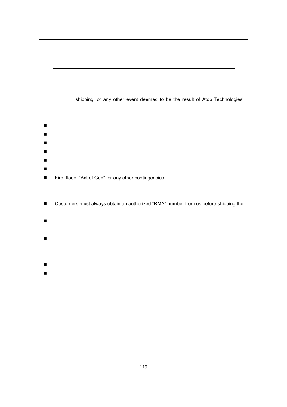 9 warranty, Warranty | Atop Technology SW550XC User manual User Manual | Page 124 / 124