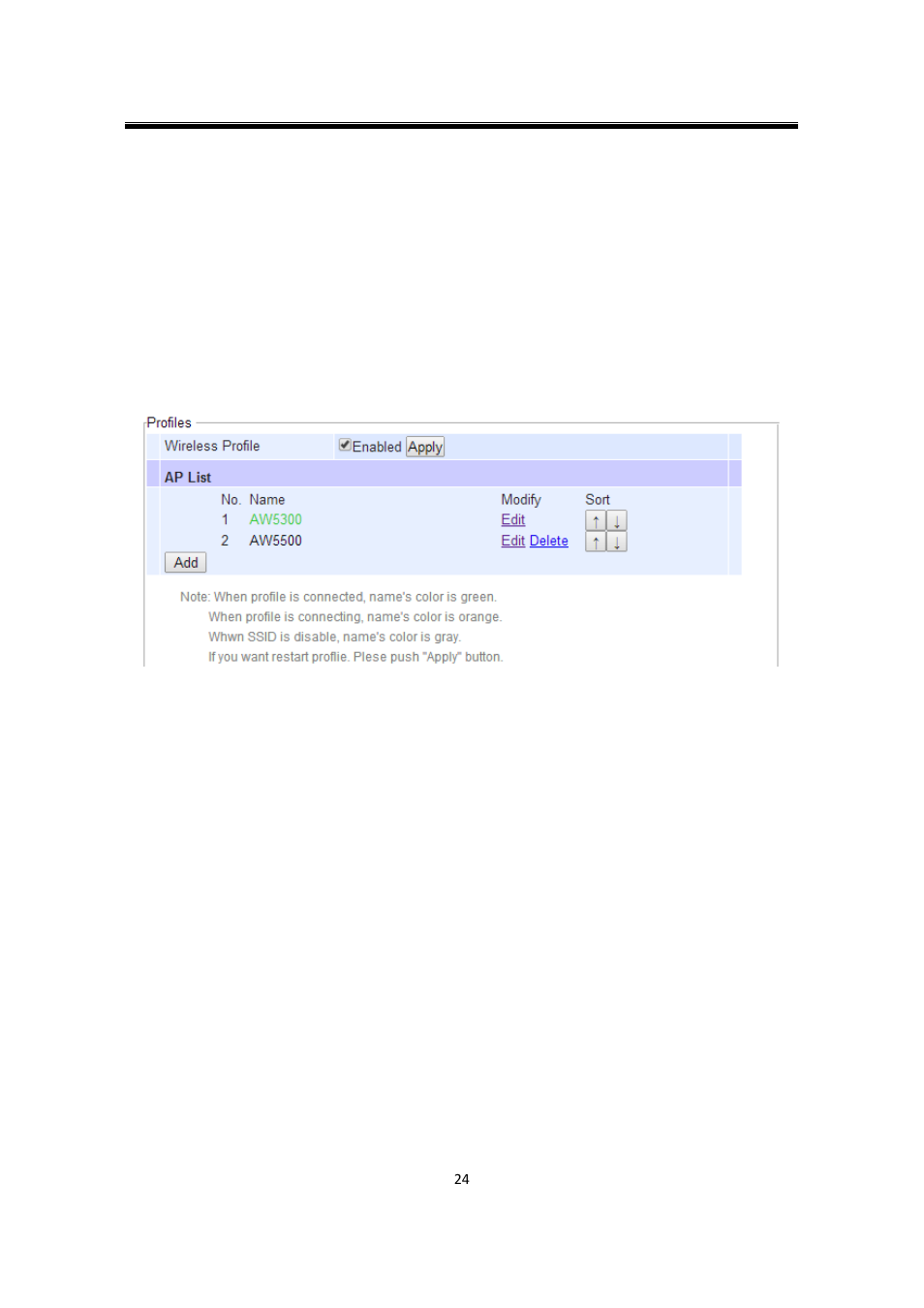 5 wireless, 1 profiles, Wireless | Profiles | Atop Technology SW550XC User manual User Manual | Page 29 / 124