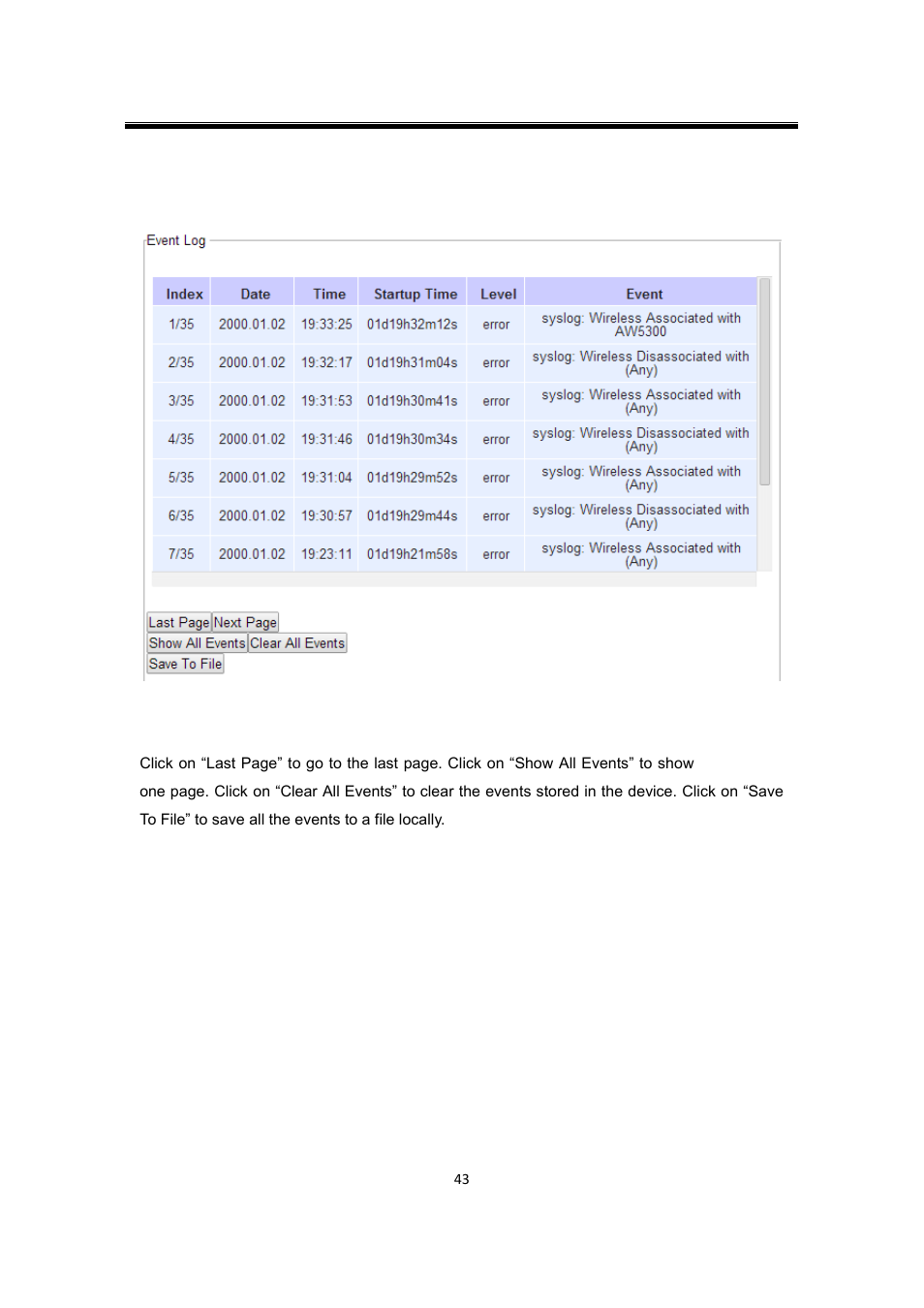 3 event log, Event log | Atop Technology SW550XC User manual User Manual | Page 48 / 124