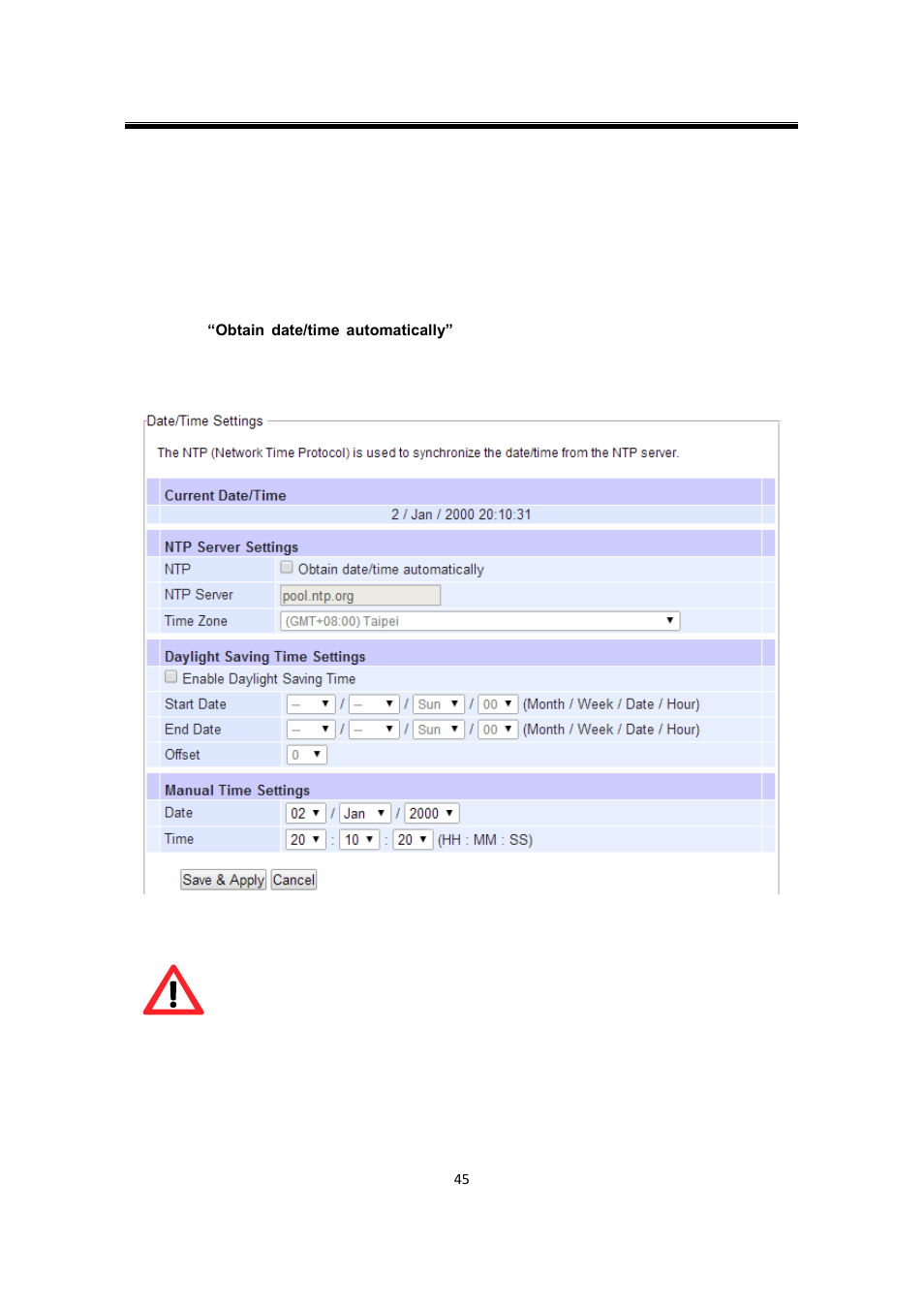 10 system setup, 1 date/time settings, System setup | Date/time settings | Atop Technology SW550XC User manual User Manual | Page 50 / 124