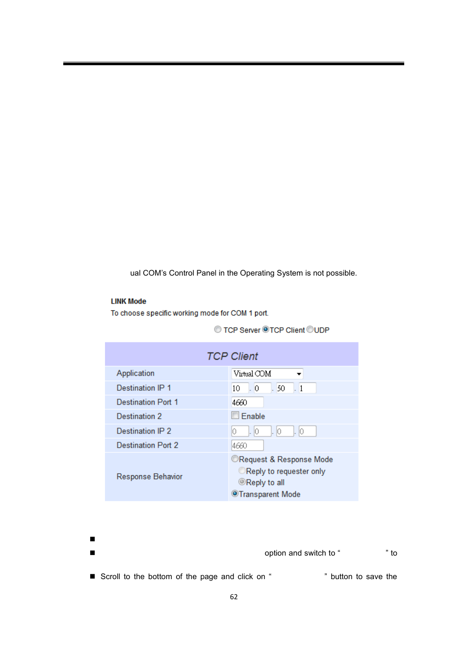 2 tcp server application: enable rfc 2217, 3 tcp client application: enable virtual com, Tcp server application: enable rfc 2217 | Tcp client application: enable virtual com | Atop Technology SW550XC User manual User Manual | Page 67 / 124