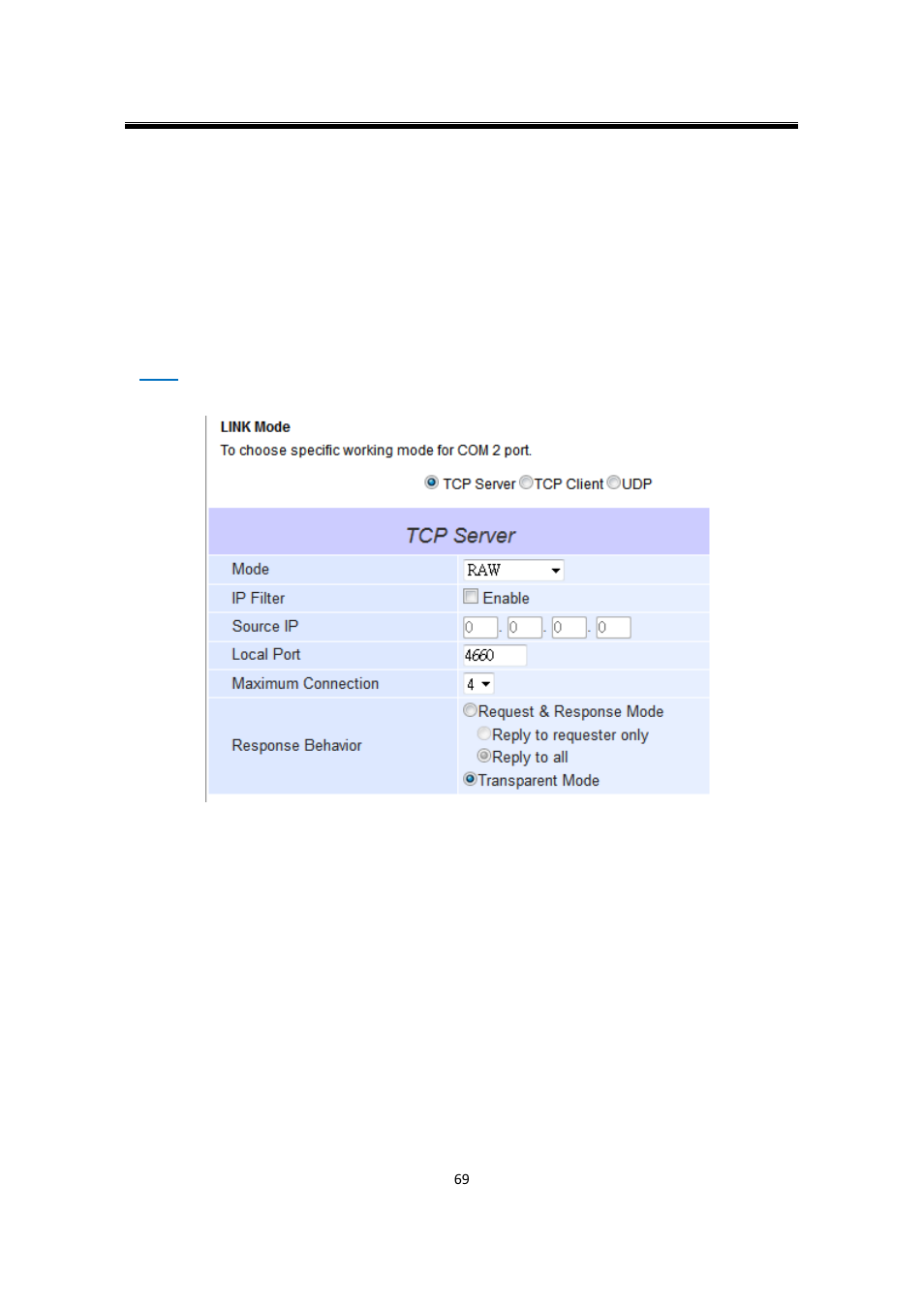 9 tcp server application: multiple tcp connections, Tcp server application: multiple tcp connections | Atop Technology SW550XC User manual User Manual | Page 74 / 124