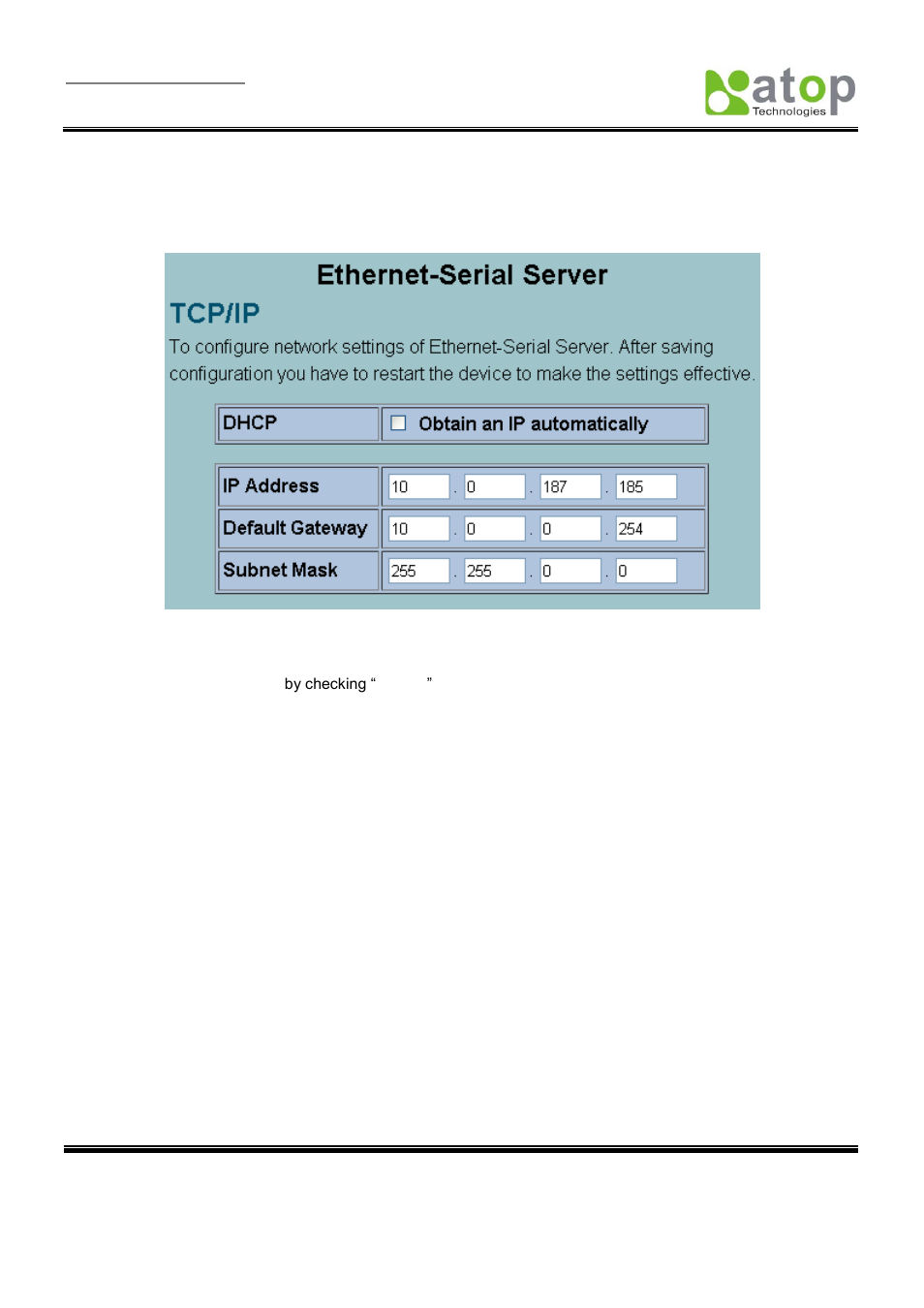 Networking setup | Atop Technology SE5001 Series User Manual | Page 30 / 100