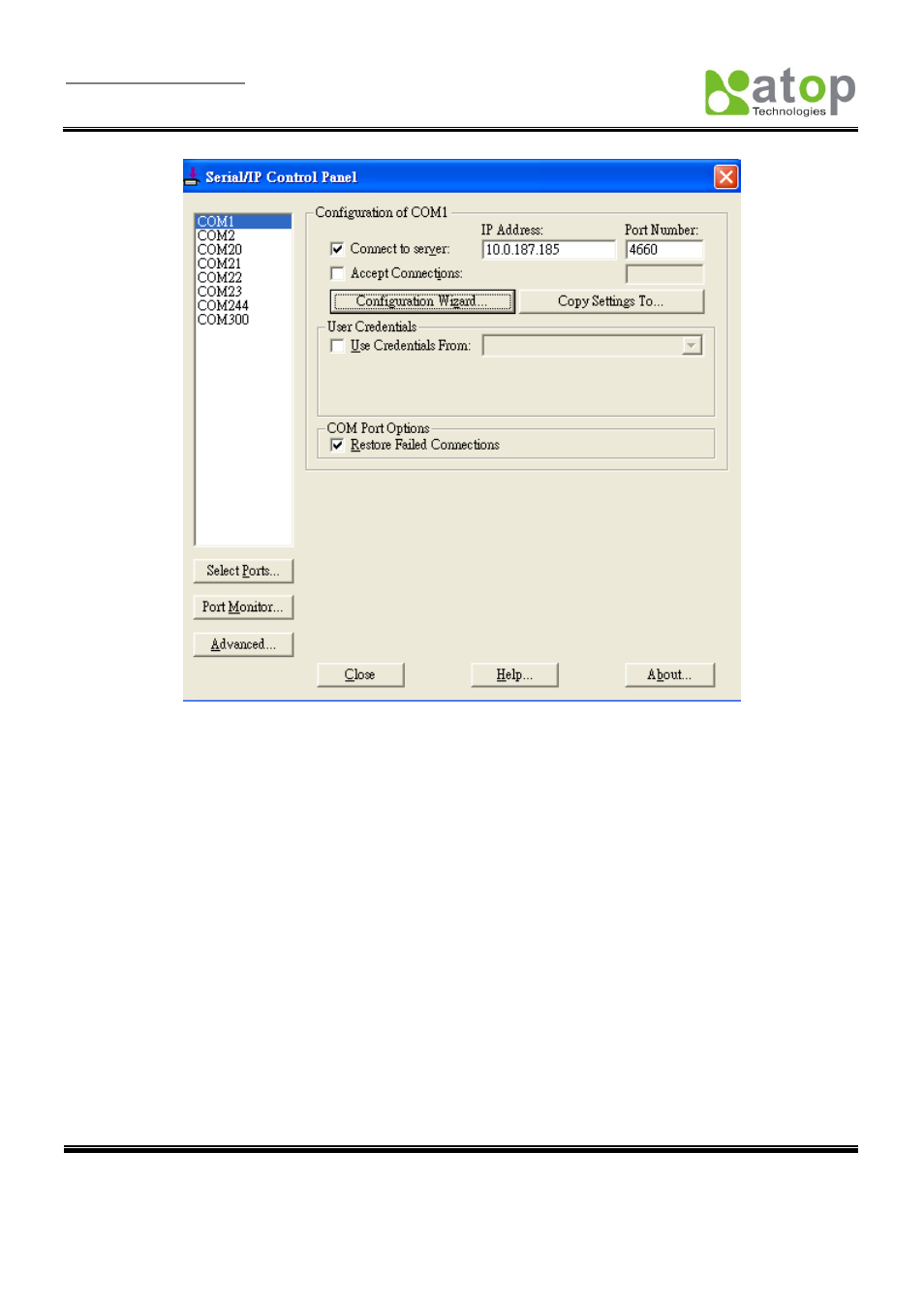 3 configuring virtual com ports | Atop Technology SE5001 Series User Manual | Page 52 / 100