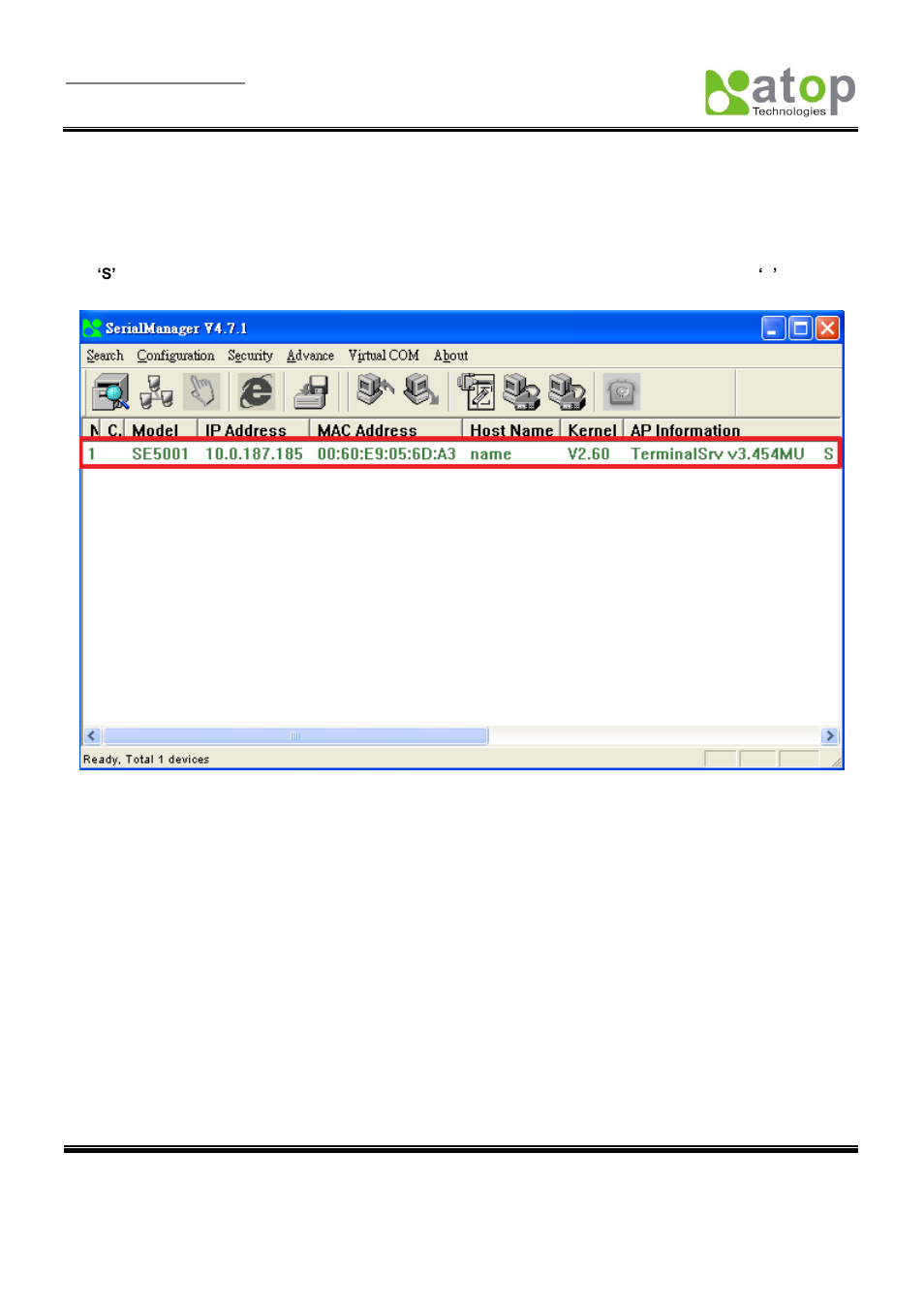 2 use serialmanager configuration utility, 3 use tcptest.exe or tcptest2.exe sample program | Atop Technology SE5001 Series User Manual | Page 70 / 100