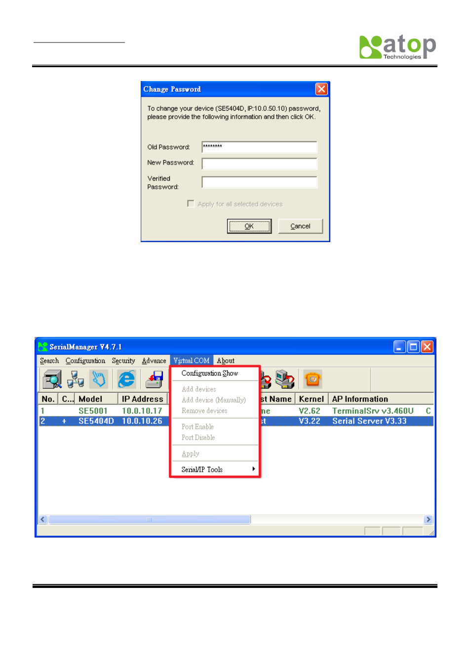 D.3.5, Virtual com | Atop Technology SE5001 Series User Manual | Page 97 / 100