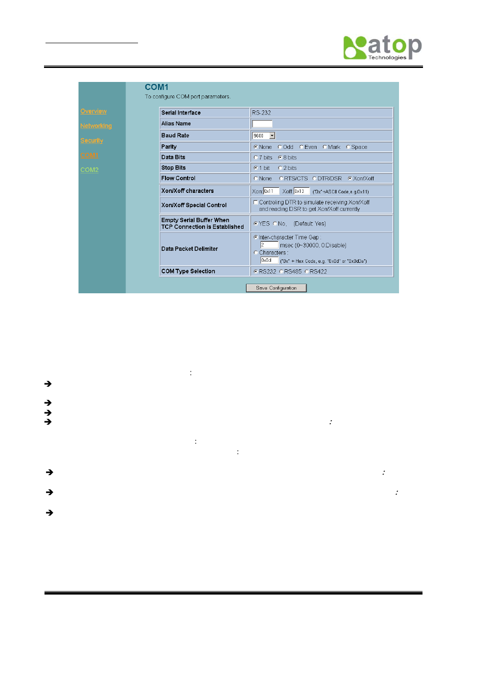 Com1 setup-tcp server, 5 configuring se5002 as tcp client, Fig. 26 | Atop Technology SE5002 User manual User Manual | Page 24 / 60