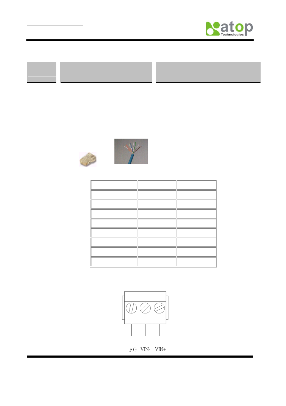 A.3.2.2 terminal block pin assignments, A.3.3 ethernet port (rj-45) pin assignments | Atop Technology SE5002 User manual User Manual | Page 41 / 60