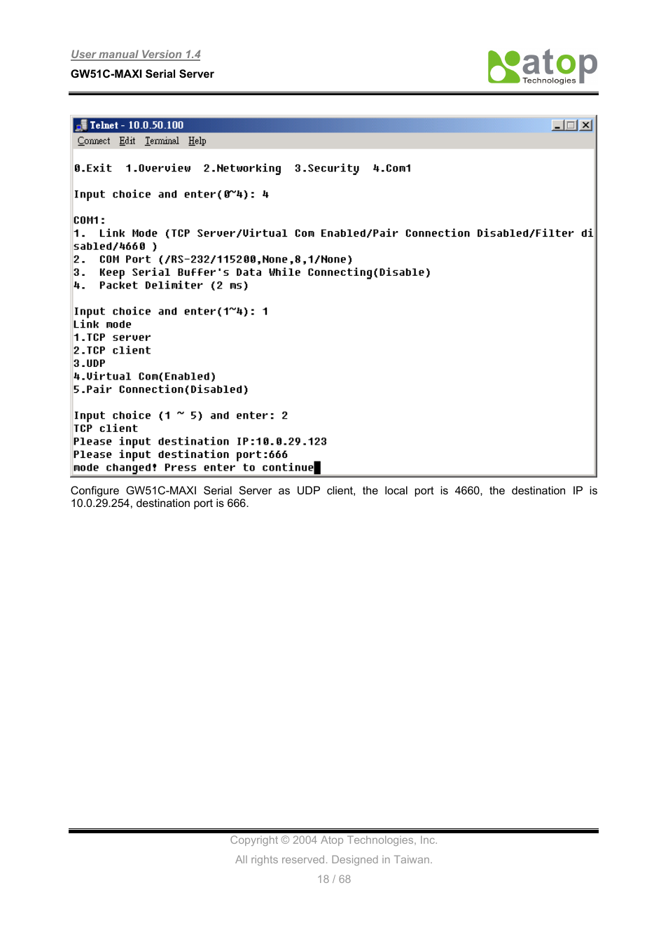 Atop Technology GW51C-MAXI-WDT User manual User Manual | Page 19 / 68