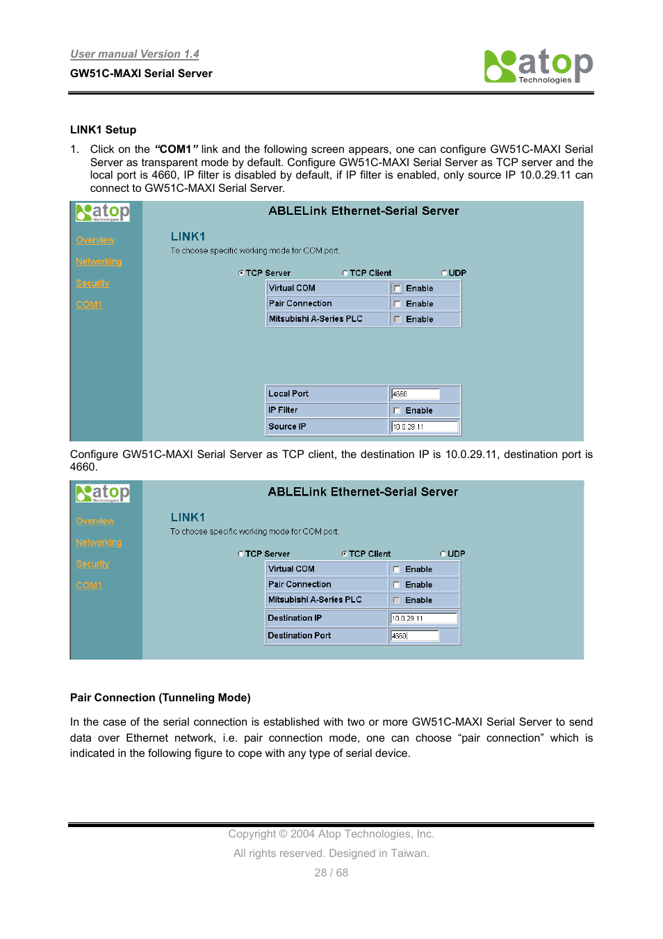 Atop Technology GW51C-MAXI-WDT User manual User Manual | Page 29 / 68