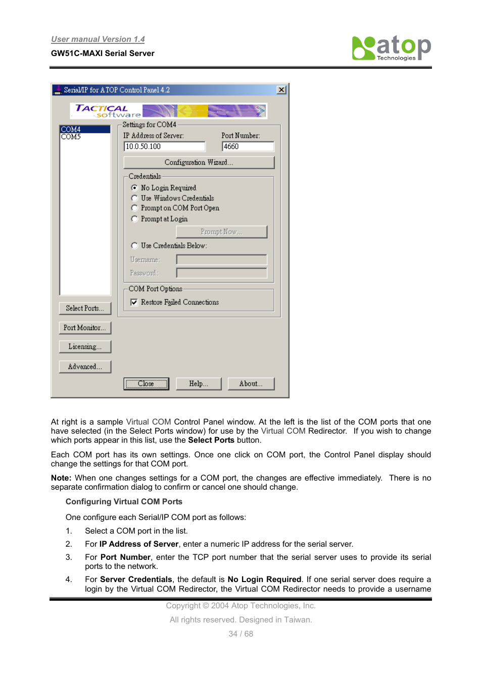 Atop Technology GW51C-MAXI-WDT User manual User Manual | Page 35 / 68