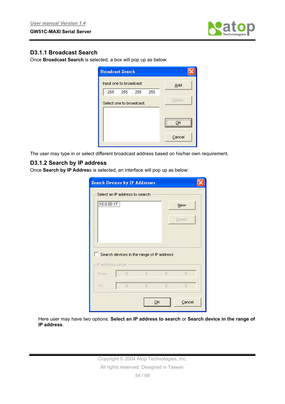 Atop Technology GW51C-MAXI-WDT User manual User Manual | Page 55 / 68