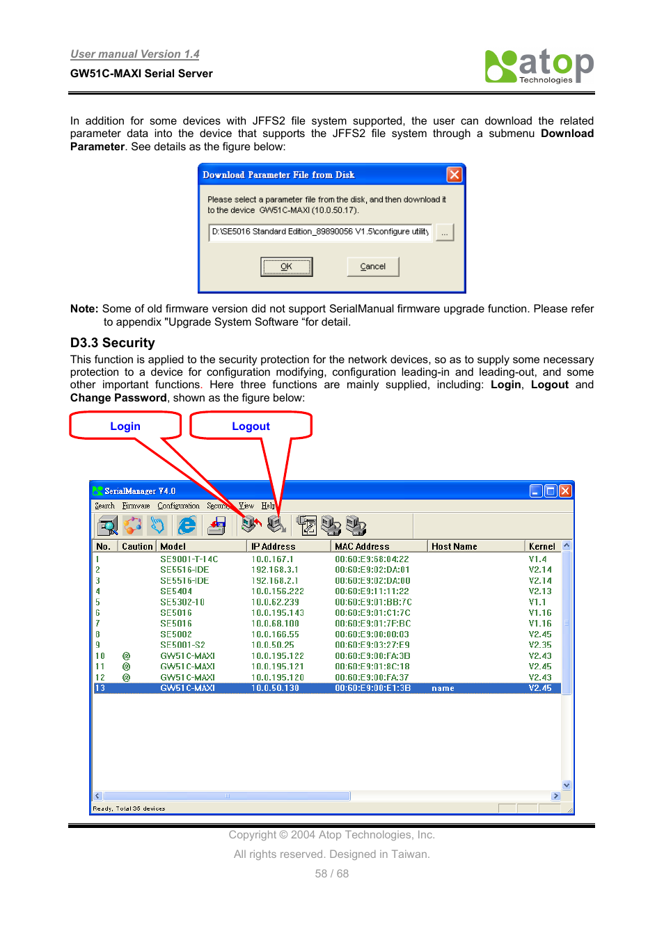 Atop Technology GW51C-MAXI-WDT User manual User Manual | Page 59 / 68