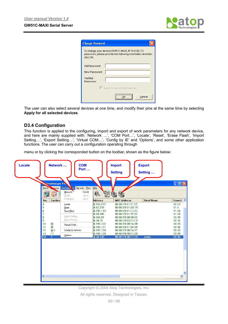 Atop Technology GW51C-MAXI-WDT User manual User Manual | Page 61 / 68