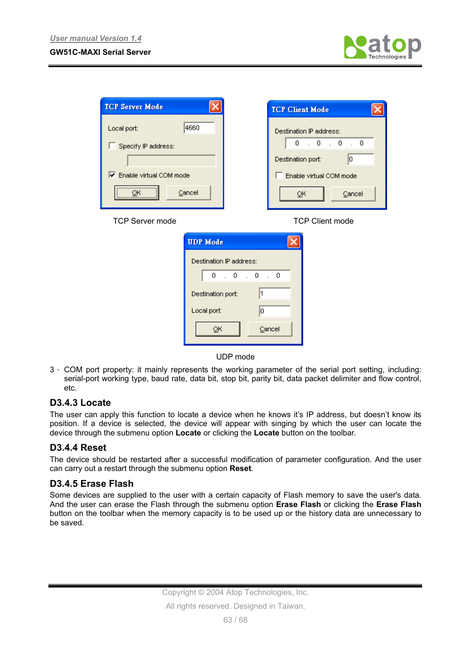 Atop Technology GW51C-MAXI-WDT User manual User Manual | Page 64 / 68