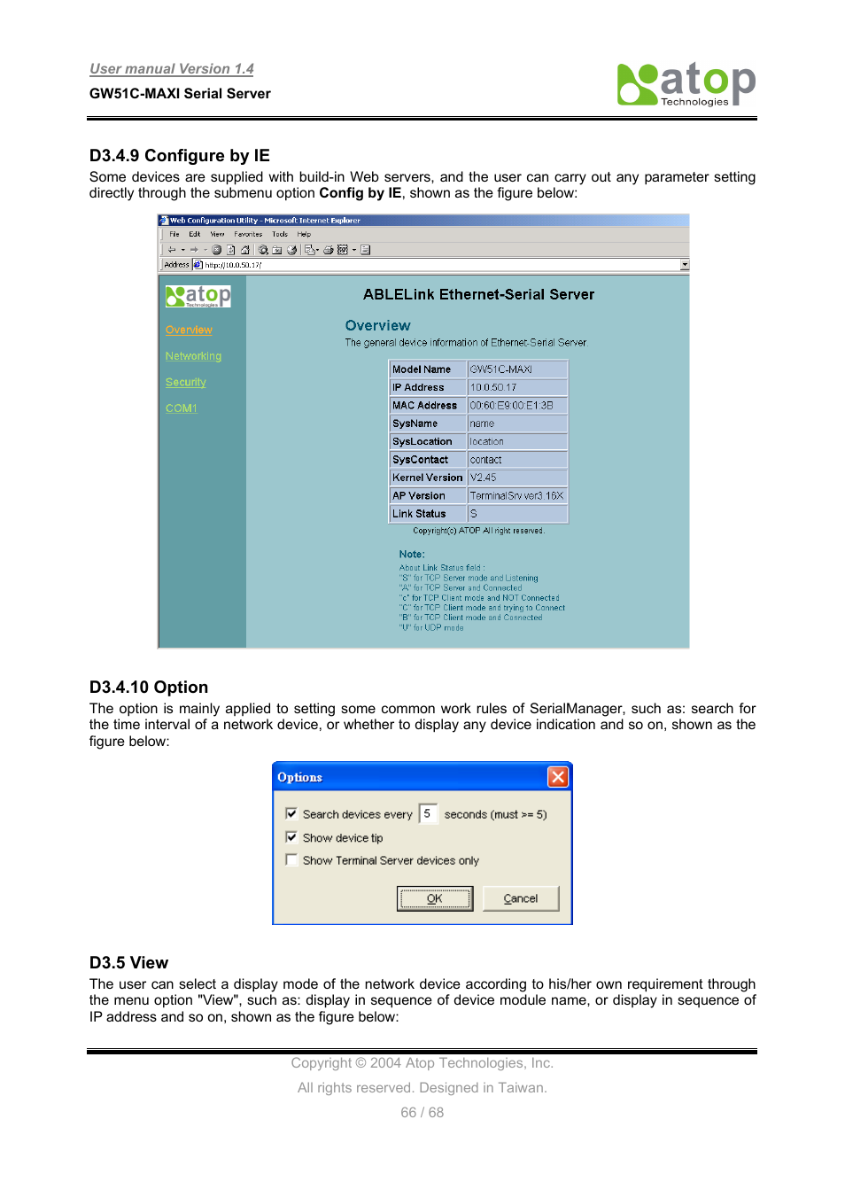 Atop Technology GW51C-MAXI-WDT User manual User Manual | Page 67 / 68