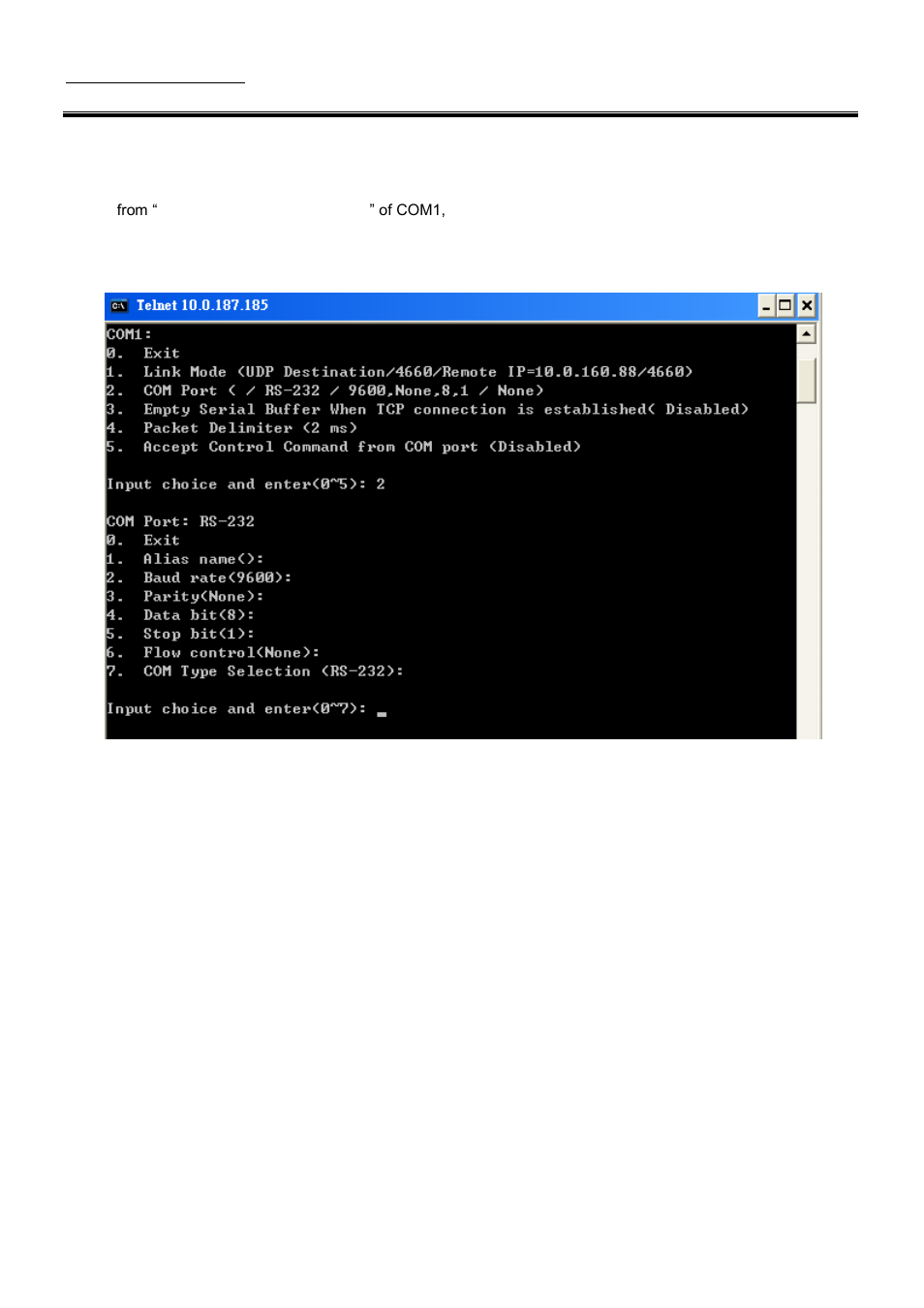 Com port setting | Atop Technology SE5001A User manual User Manual | Page 26 / 72