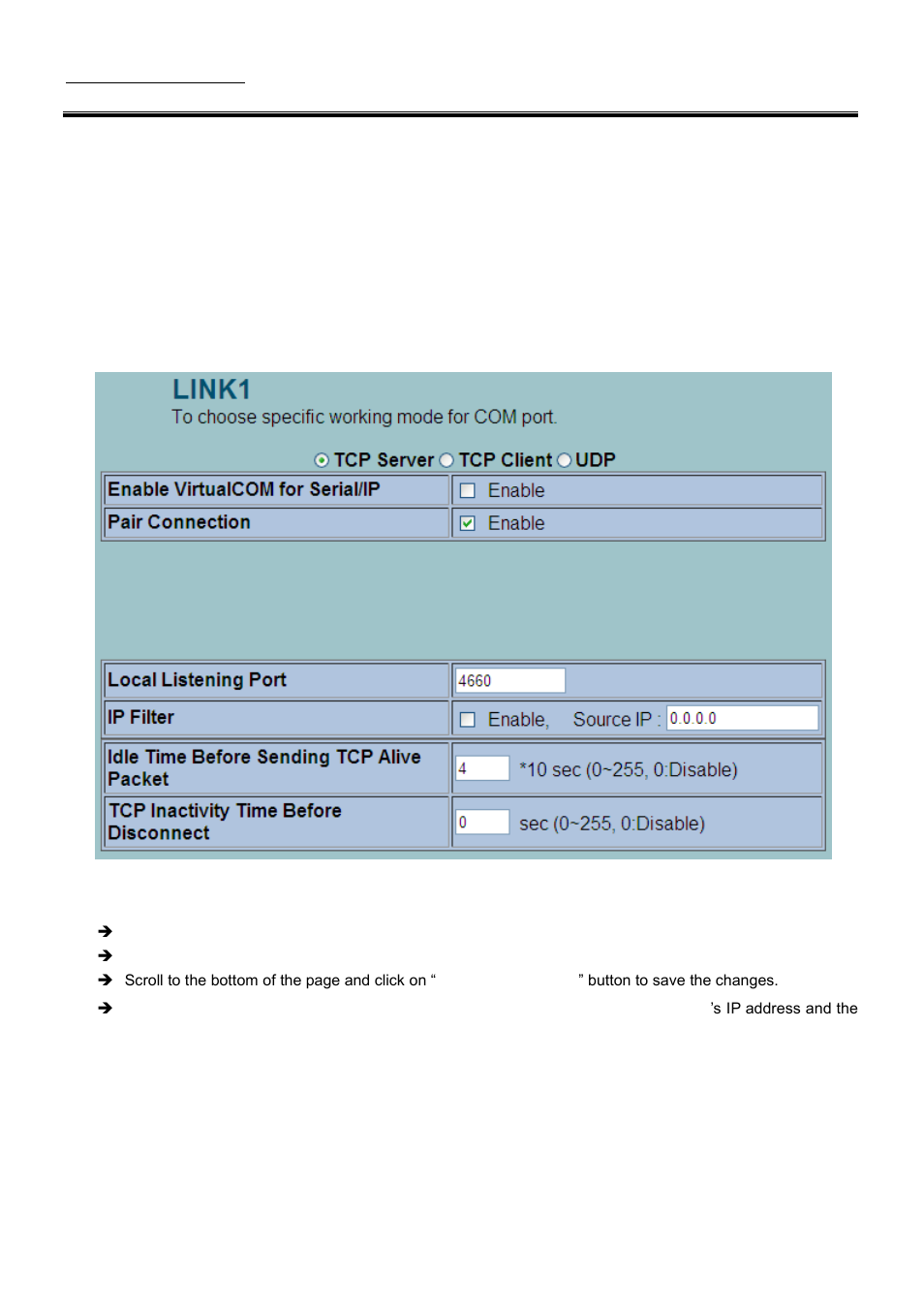 Tcp client application: enable rfc 2217 | Atop Technology SE5001A User manual User Manual | Page 41 / 72