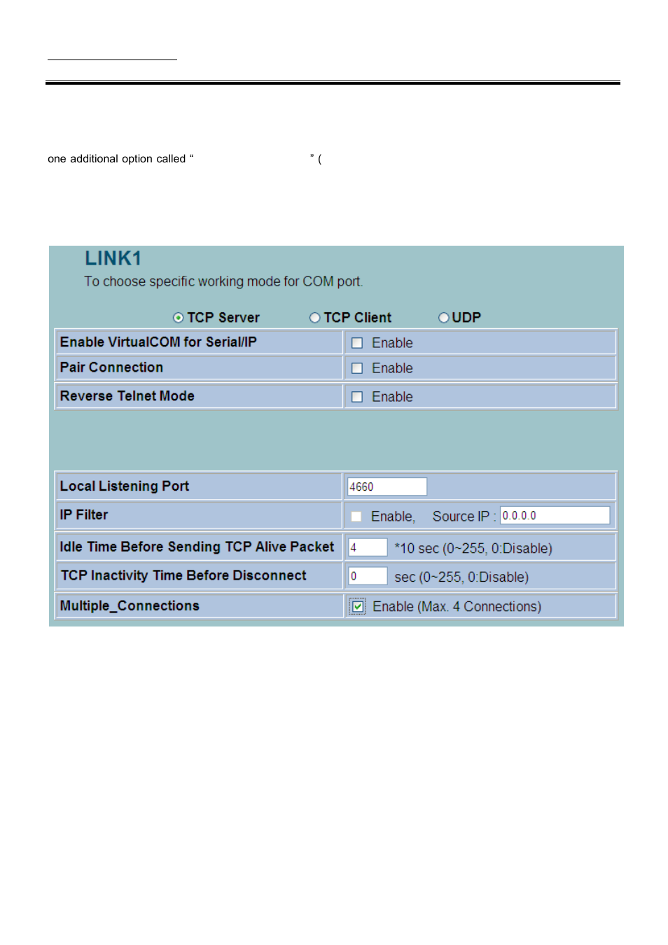 Tcp server application: multiple tcp connections | Atop Technology SE5001A User manual User Manual | Page 45 / 72