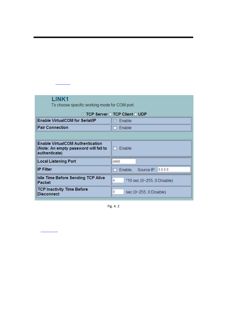 2 virtual com, 1 enable virtual com in serial device servers, Virtual com | Enable virtual in serial device servers | Atop Technology SE5002D User manual User Manual | Page 64 / 87