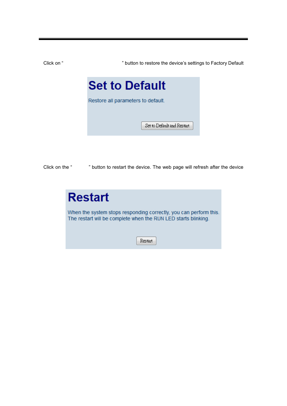8 set to default, 9 restart, Set to default | Restart | Atop Technology SE5416A User manual User Manual | Page 49 / 113
