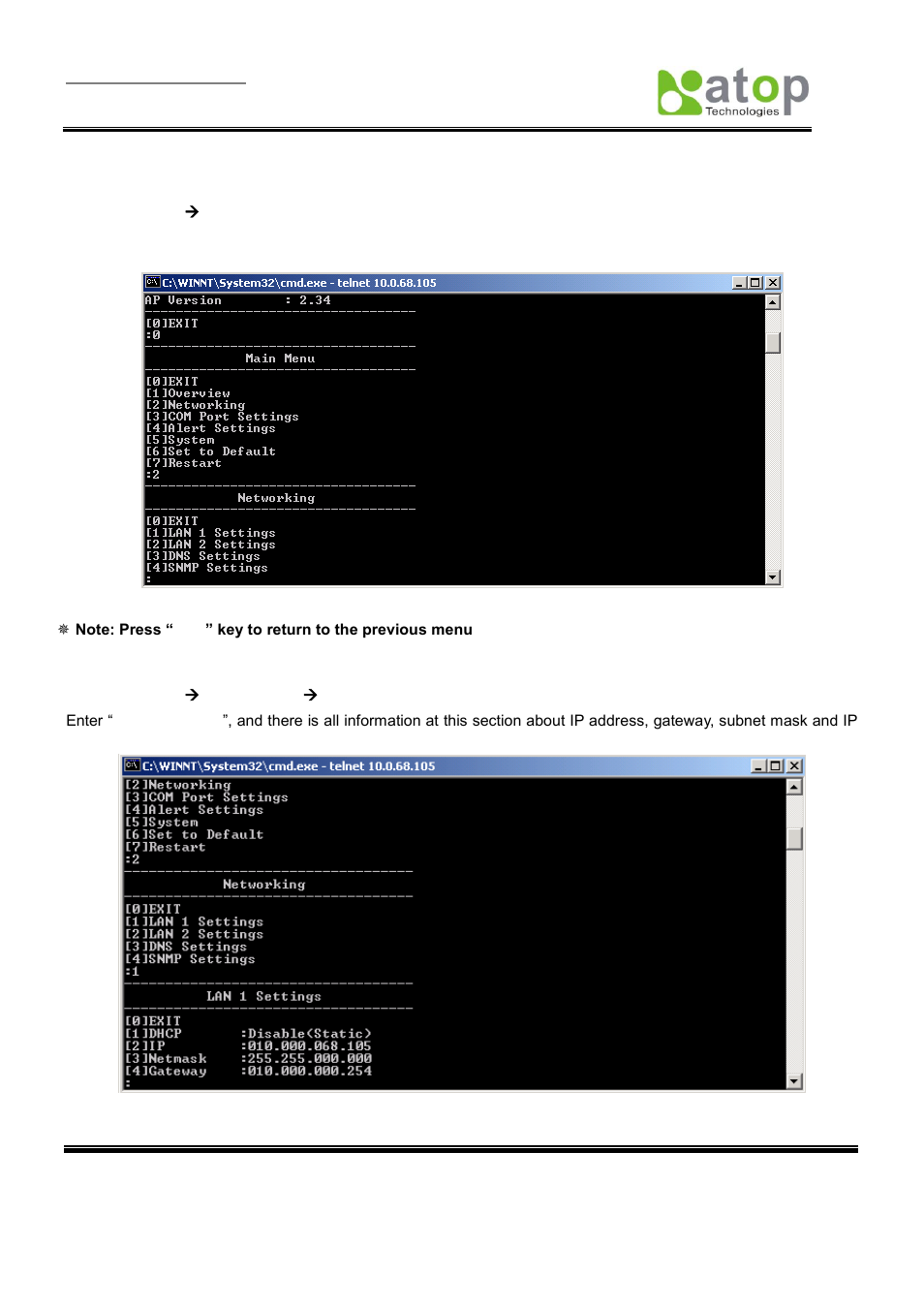 Etworking, Onfiguration, 3 lan settings | 2 networking configuration | Atop Technology SE5404D User manual User Manual | Page 20 / 97