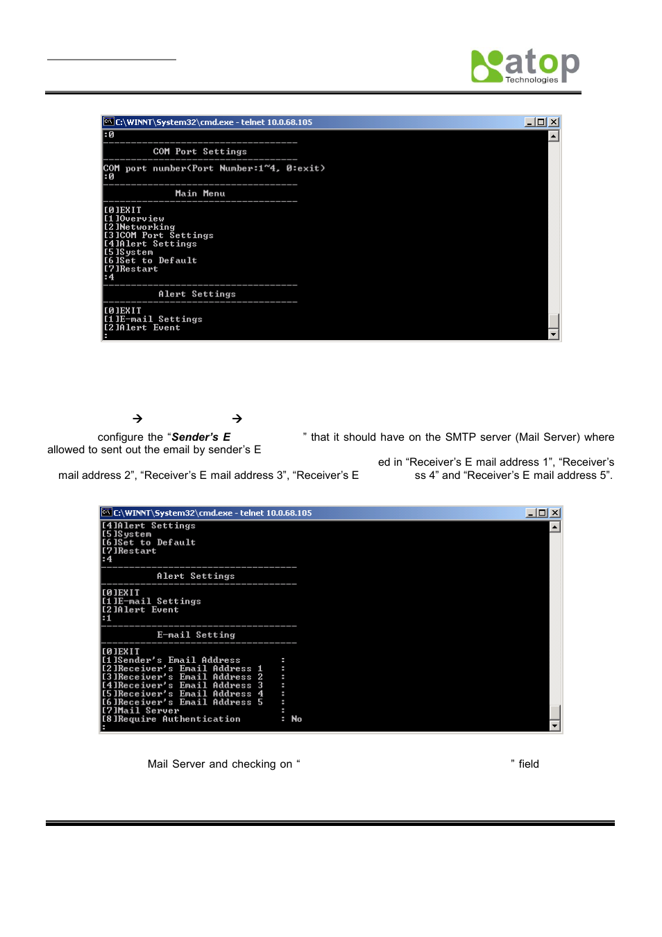 13 configuring e-mail | Atop Technology SE5404D User manual User Manual | Page 26 / 97