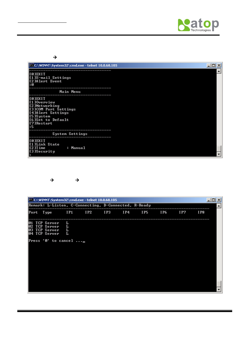 Ystem, Onfiguration, 16 link state | Atop Technology SE5404D User manual User Manual | Page 28 / 97