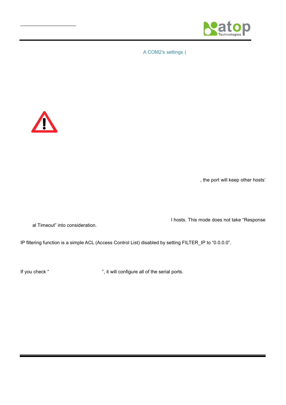 Attention | Atop Technology SE5404D User manual User Manual | Page 38 / 97