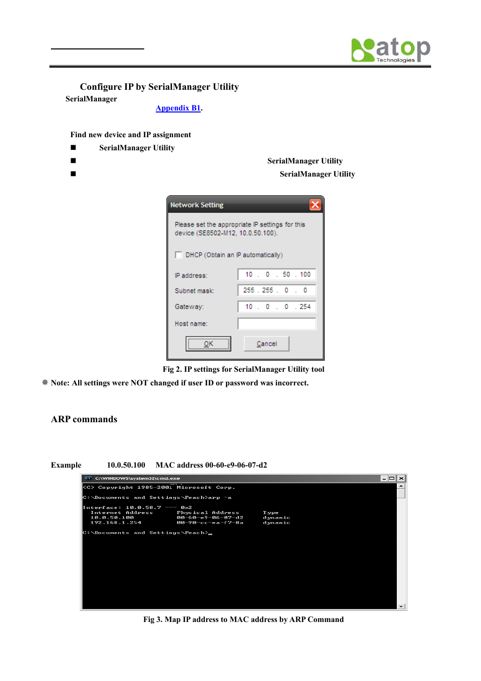 Configure ip by serialmanager utility | Atop Technology SE8502-M12 User Manual User Manual | Page 10 / 62