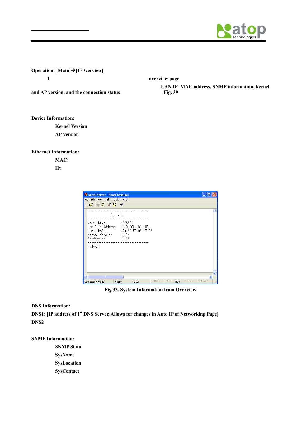 General information, Eneral, Nformation | Atop Technology SE8502-M12 User Manual User Manual | Page 27 / 62