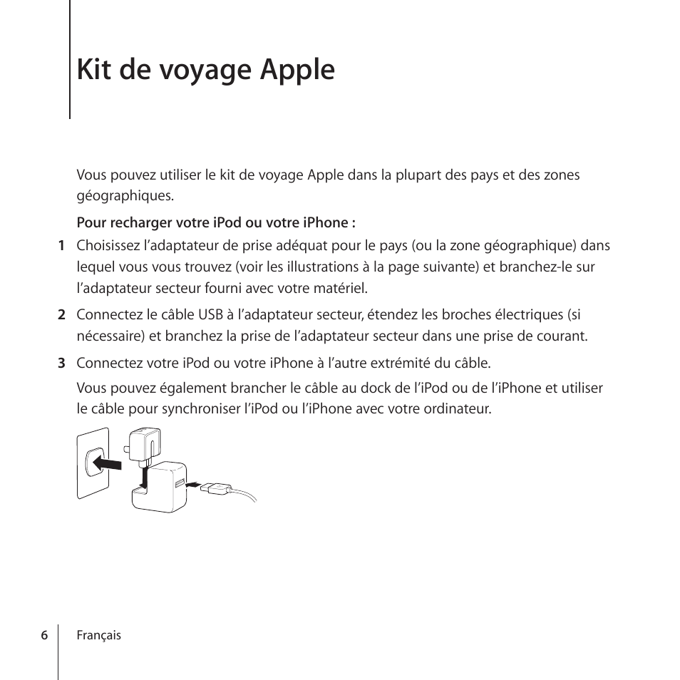 Kit de voyage apple | Apple World Travel Adapter User Manual | Page 6 / 20