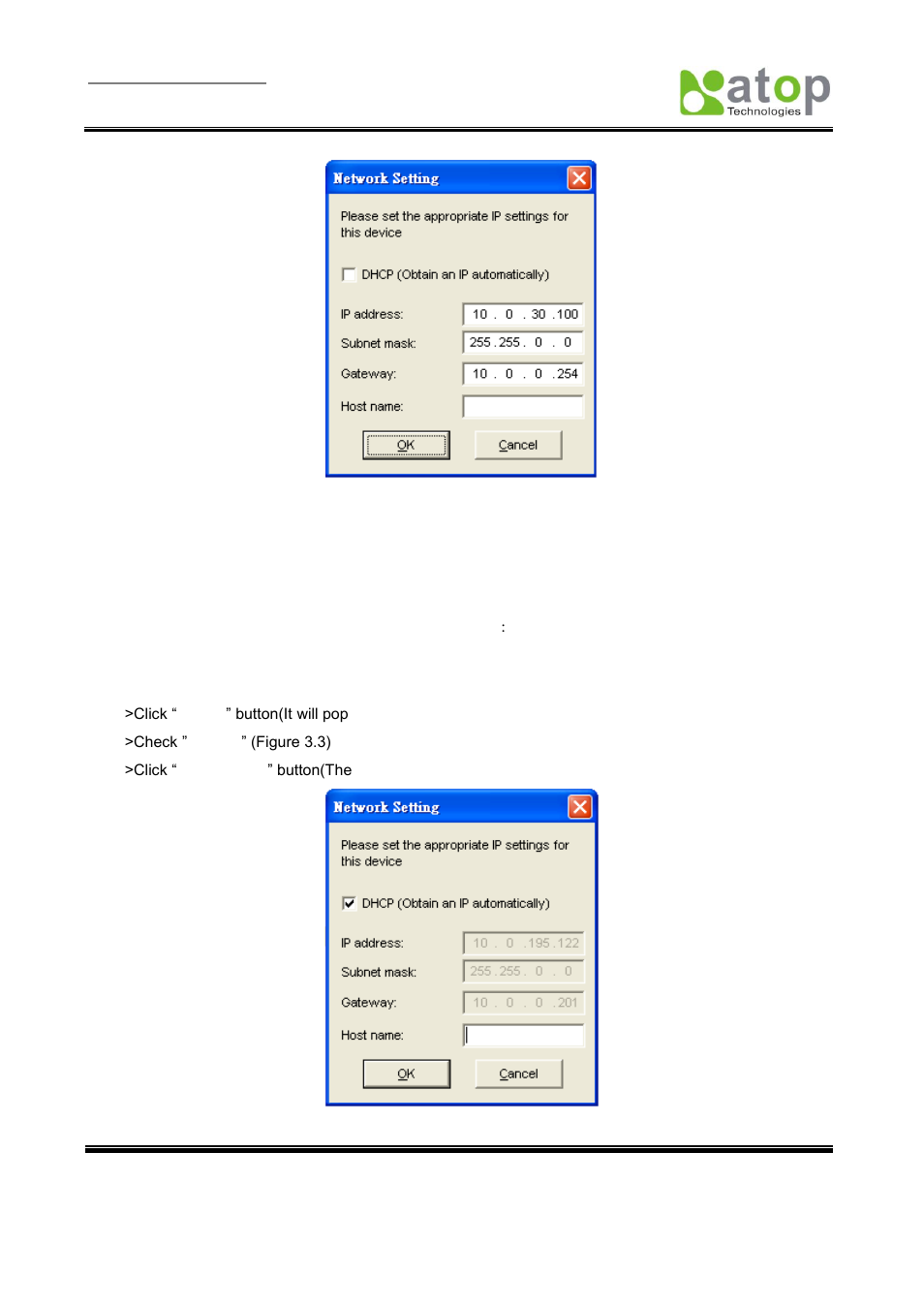 2 auto ip (dynamic ip) | Atop Technology MB5001C User Manual User Manual | Page 11 / 46