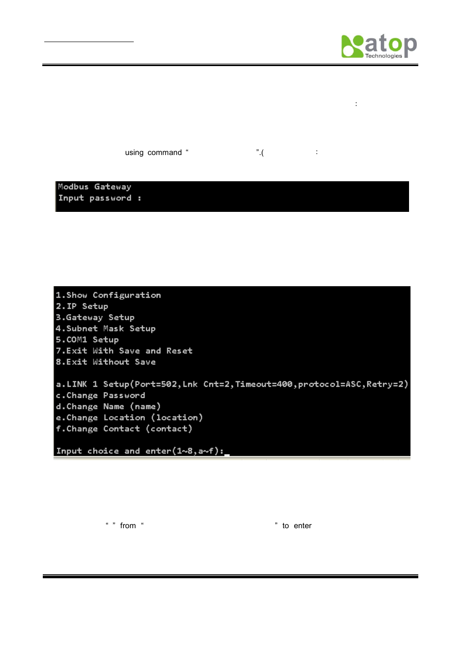 2 configuration by telnet utility, 1 login to the system | Atop Technology MB5001C User Manual User Manual | Page 12 / 46