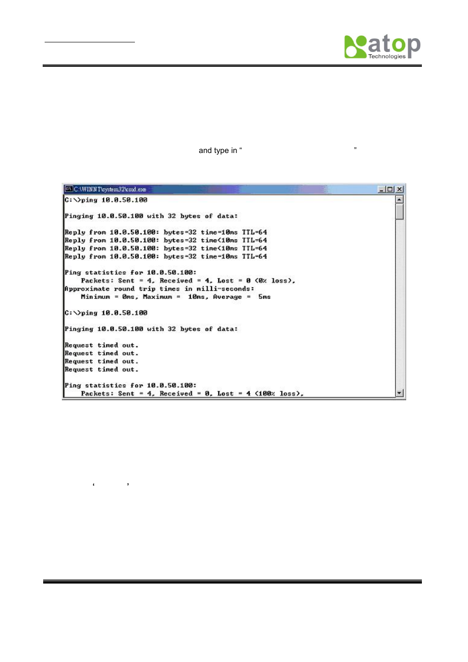 Diagnostics, 1 use standard tcp/ip utility ping command, 2 use deviceview configuration utility program | Atop Technology MB5001C User Manual User Manual | Page 25 / 46