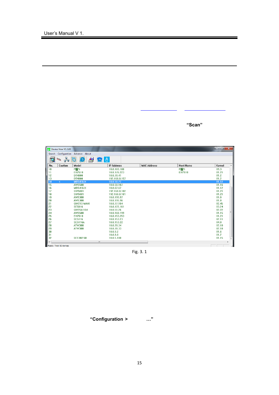 3 configuration and setup, 1 locating and ip configuring using device view, Configuration and setup | Locating and ip configuring using device view | Atop Technology MB5416A2 User manual User Manual | Page 18 / 84
