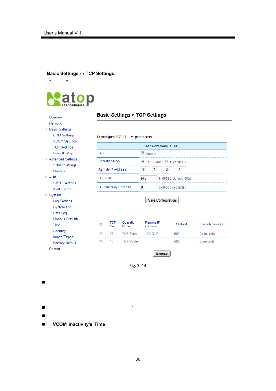 5 tcp settings, Tcp settings | Atop Technology MB5416A2 User manual User Manual | Page 33 / 84