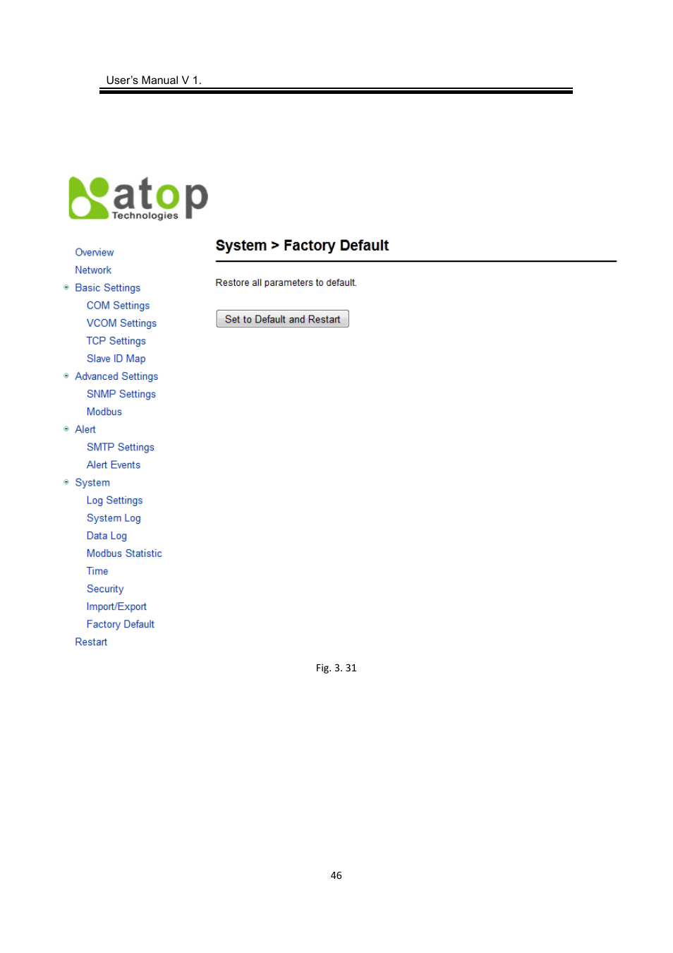 8 factory default, Factory default | Atop Technology MB5416A2 User manual User Manual | Page 49 / 84