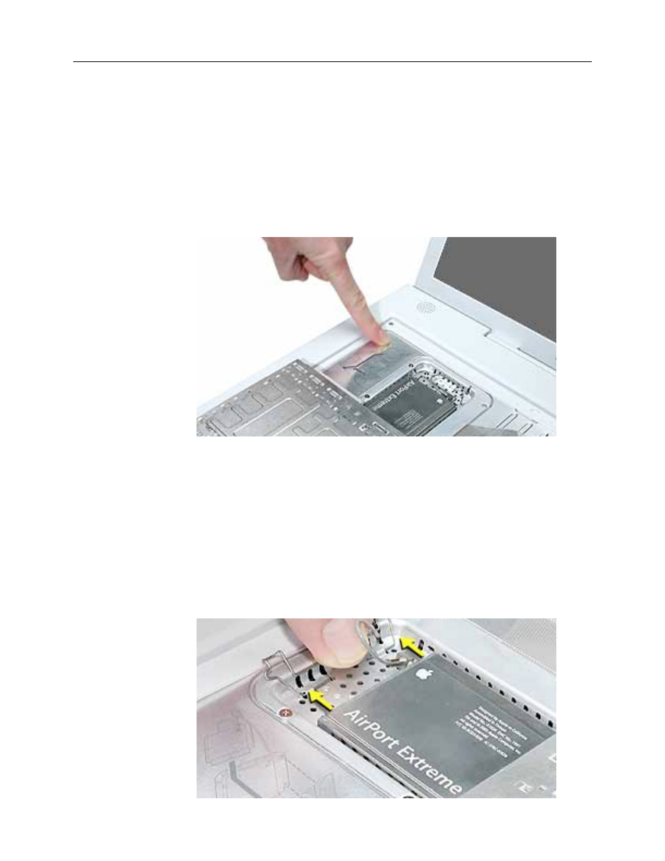 Removing the installed memory card | Apple iBook G4 (Memory Card Replacement) User Manual | Page 4 / 11